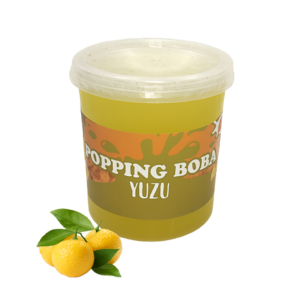 Grootverpakking 3kg Yuzu Popping Boba voor horeca en bubble tea shops